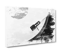 Turntable Record Vinyl Player V4 Modern Canvas Wall Art Print Ready to Hang, Framed Picture for Living Room Bedroom Home Office Décor, 30x20 Inch (76x50 cm)