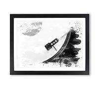 Turntable Record Vinyl Player V4 Modern Framed Print | A2 Black Framed Wall Art | Ready to Hang | Modern Nature Picture | Living Room Bedroom Lounge Office