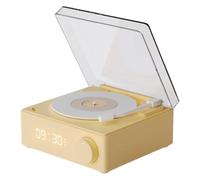 Turntable Speaker System - Multifunctional Wireless Music Box, Compact Record Player Audio Device Portable Stereo Sound Player with Alarm Clock, MP3 Playback Speaker for Party Travel Ou