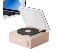 Turntable Speakers Wired,Wireless Speaker Vertical Record Player With Alarm Clock - Turntable Speakers, Record Player for Parties, Bedroom, Hiking, Biking, Beach