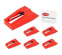 Turntable Stylus Needle Replacement with Gemstone Tip Designed to Fit Ion and Standard Cartridge Slots (6pcs)
