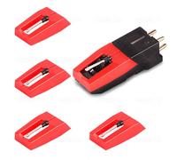 Turntable Stylus Replacement: 4 Styluses + 1 Cartridge, Compatible with Crosley/Victrola Turntables, Durable, Delivers Clear Audio, Ideal for Replacement