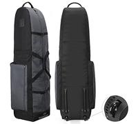 TurnWay Grey Foldable Golf Travel Bag, Heavy Duty 900D Polyester, Waterproof, Wheeled, Padded, Detachable Strap, 2 Pockets, 2 Dividers, Unisex, Golfers, Golf