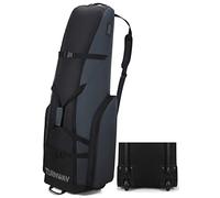 TurnWay Padded Foldable Golf Travel Covers/Club Bag/Carry Bag/Case Cart Bag with Wheels, 1800D Polyester, Waterproof, Soft-Sided Spacial Size for Golf Gear Transportation (Blue)