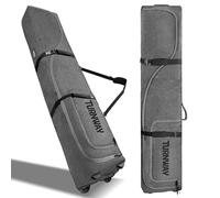 TurnWay Padded Ski Bag with Wheels for Air Travel, Double Rolling Snowboard Bag Heavy Duty Waterproof for Storage & Transportation of Snowboard/Ski Gear (Gray)