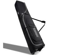 TurnWay Padded Ski Bag with Wheels for Air Travel, Double Rolling Snowboard Bag Heavy Duty Waterproof for Storage & Transportation of Snowboard/Ski Gear (Black)
