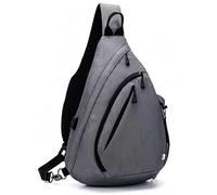 TurnWay Sling Bag Waterproof Crossbody Bags Shoulder Bag Sling Backpack with USB Charging Port for Travel, Hiking, Cycling (Grey)