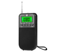 Turodeuo 1 PCS Portable AM FM SW Radio Transistor Radio with LED Flashlight Black Plastic Emergency Pocket Radio for Outdoor Camping