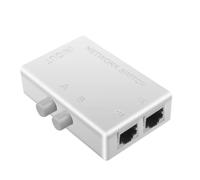 Turodeuo 1 PCS White Plastic RJ45 Network Switch 2 Port LAN Ethernet Network Box Switcher RJ45 Splitter Dual 2 Way Port Manual Sharing Switch Adapter