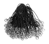 Turodeuo 100Pcs Black Lanyard Lobster Clasp Lariat Cord Strap for Cellphone/USB Drive/Keychain/DIY Jewelry