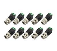 Turodeuo 10Pcs Male Metal BNC Connector with DC Connector Plug Terminal UTP Video Balun for CCTV Surveillance Camera