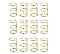 Turodeuo 12 Pcs 3 Ring Book Rings Leaf Binders Book Rings Snap Split Hinged 20mm Inner Diameter Book Ring Gold