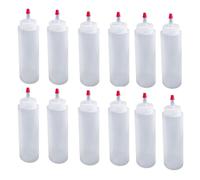 Turodeuo 12Pcs 16 Ounce Plastic Condiment Bottles Squeeze Condiment Bottles Condiment Bottles with Red Tip Cap Squirt Bottle for Ketchup,BBQ, Sauces, Arts and Crafts