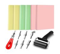 Turodeuo 14pcs Rubber Block Stamp Carving Blocks Rubber Stamp Kit, Carving DIY Stamp Making Kit, for Printmaking