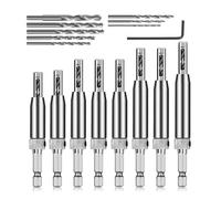 Turodeuo 16pcs Self Centering Drill Bit Set, 1/4 Inch Hex Shank Self Centering Hinge Core Drill Bit for Window Door Hinge