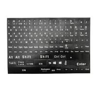 Turodeuo 1Pc Full Size Russian Keyboard Stickers Letter Alphabet Layout Sticker Key for Laptop Desktop PC Russian Easy to Use - White Letters