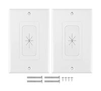 Turodeuo 2 Pack Flexible Rubber Wall Grommet Insert with Decorator Wall Plate, 1-Gang Pass Through Plate for Low-Voltage Cables