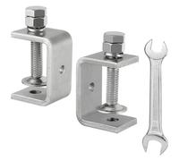 Turodeuo 2 Piece Clamp Woodworking Clamp Silver 304 Stainless Steel C Clamp Heavy Duty C Clamps for Woodworking, Welding-45mm