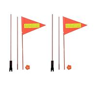Turodeuo 2 Set Bike Flag with Fiberglass Pole Mounting Bracket,Adjustable Length, Outdoor Play Sign