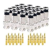 Turodeuo 20 Pcs BNC Compression Connector 75 Ohm Coupler with Copper Pin for RG58-59 Crimper Video Plug Extension Coaxial Cable