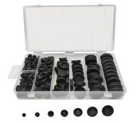 Turodeuo 200Pcs 7Sizes Rubber Grommet Assortment Kit,Firewall Hole Plug Set Electrical Wire Gasket Solid Hole Plug Assortment Set
