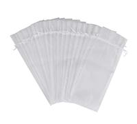 Turodeuo 20Pcs Sheer Organza Wine Bags 14X37cm Reusable Simple Bottle Wrap Dresses Festive Packaging Baby Shower Wedding Favors Samples Display Drawstring Pouches (White)