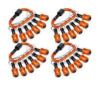 Turodeuo 24Pcs 1/4In Bit Holder Carabiner Hex Shank Screwdriver Release Bits Holder Hand Held Extension Bar,Quick-Change Design