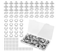 Turodeuo 25 Sets Marine Grade Twist Lock Fasteners Turn Button Eyelet, Stud and Stainless Steel Screws for Canvas Marine Boats