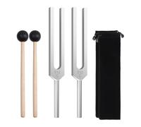 Turodeuo 2Pcs 512Hz Tuning Forks Set, Aluminum Alloy Tuning Forks with Hammers, for Healing Sound Healing Therapy and Yoga