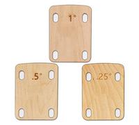Turodeuo 3 Piece Solid Maple Wood Guitar Neck Shim Wood Color Protection 0.25, 0.5 and 1 Degree Guitar Neck Plate Tool