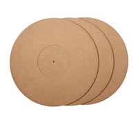 Turodeuo 3 Pieces Cork Turntable Mats Wooden Cork Turntable Mats Set Kit with High Fidelity for Vinyl LP Record Players Audiophile Reduce Noise