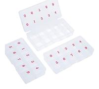 Turodeuo 3Pcs False Nail Tips Transparent Storage Box with 10 Number Empty Spaces Storage Case Container Nail Art Organizer Box