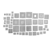 Turodeuo 47Pcs/Set Direct Heat Reballing Universal Directly Stencils for Game Console CPU GPU CXD