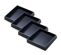 Turodeuo 4Pcs Anti-Slip Furniture Pads- 3x3In Square Rubber Anti Skid Caster Cups, Leg Coasters-Couch, Chair, Bed Stoppers Easy Install