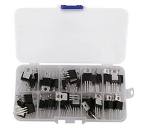 Turodeuo 50Pcs 10Types IRF Series Mosfet Transistors Assortment Kit, Including IRFZ44/510/520/530/540/640/740/840/3205/9540
