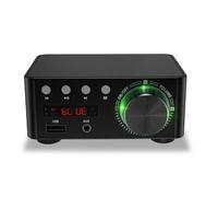 Turodeuo 50W + 50W 100W Bluetooth 5.0 Amplifier Digital Audio Power Amp Class D USB AUX TF Home Theater HiFi Stereo Black