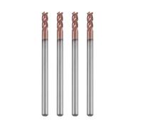 Turodeuo 5PCS 3mm Solid Carbide Endmills Endmill D3X8XD4X50L 4Flute Side Milling Slotting Profiling Face Mill Standard Length