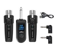 Turodeuo 6.35mm UHF XLR Adapter System Wireless Microphone Transmitter Receiver for Dynamic Microphone Guitar Audio Mixer PA