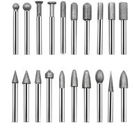 Turodeuo 6MM Shank Cylinder Grinding Bits Cylindrical Points Coated Carving Burrs Lapidary Tools Jade Stone Marble