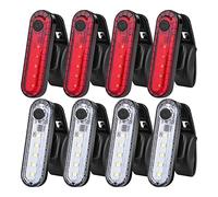 Turodeuo 8Pack USB Rechargeable Front and Rear LED Bike Tail Light Bike Headlight for Road Bike Cycling