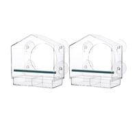 Turodeuo Bird Feeder, Acrylic Clear Window Bird Feeder, Tray Bird Garden Pet Feeder