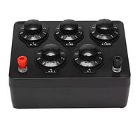 Turodeuo Black Resistance Box Iron Variable Decade Resistor Resistance Box 0-9999.9 Ohm 165X125X60Mm forPhysical Teaching