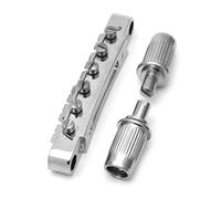Turodeuo Electric Guitar Bridge on Pull Plate Front String Bridge on Pull Plate Electric Guitar Front Bridge LP Bridge Electric Guitar Front Bridge Silver