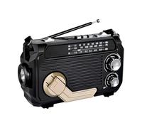 Turodeuo FM AM SW Radio Solar Charging Emergency Radios Receiver Hand Crank Bluetooth 5.2 Support TF USB Black