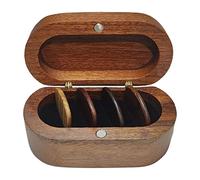 Turodeuo Guitar Pick Holder Set with 4 Wooden Pick,Natural Keepsake Wood Guitar Pick Display Case,Mini Guitar Storage Box