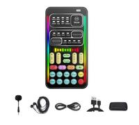 Turodeuo I9 Voice Changer Full Kit Multiple Audio Effect Bluetooth Live Sound Cards Ultra-Thin Portable Live Sound Card Mic Tool Easy Install