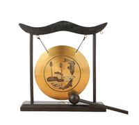 Turodeuo Mini Desktop Gong Table Wind Chime Percussion Instrument Cymbals Gongs with Mallet for Home Decor Housewarm Gift-C Easy Install