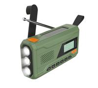 Turodeuo Mini Hand Crank Bluetooth Radio +//FM Radio 4500 MAh Solar Powered Emergency Radio with LED Flashlight, SOS Alarm