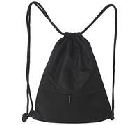 Turodeuo Outdoor Women Men Nylon Black Ultralight Backpack Football Basketball Bag String Drawstring Hunting Hiking Gym Sport Bags(Small)