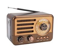 Turodeuo Portable Retro Radio Vintage Bluetooth Speaker FM/AM Radio Receiver with LED Flashlight, Supports TF Card, USB, AUX Play